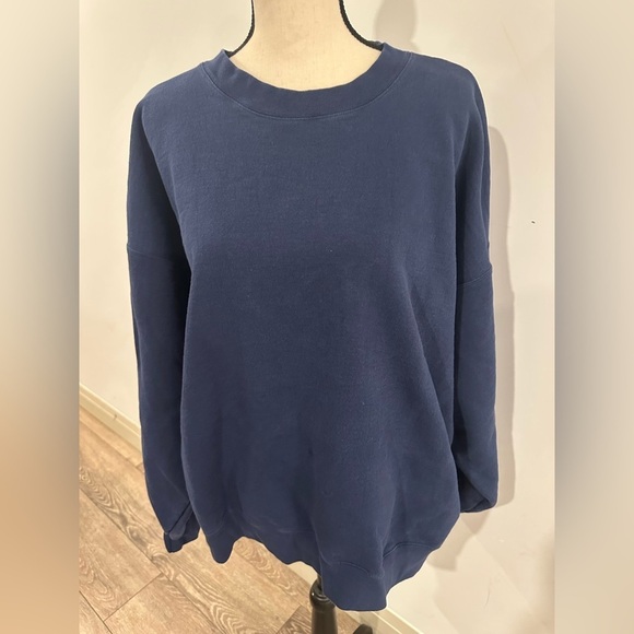 Hanes Vintage 2XL Unisex Classic Cotton Navy Blue pullover sweatshirt - Picture 1 of 4